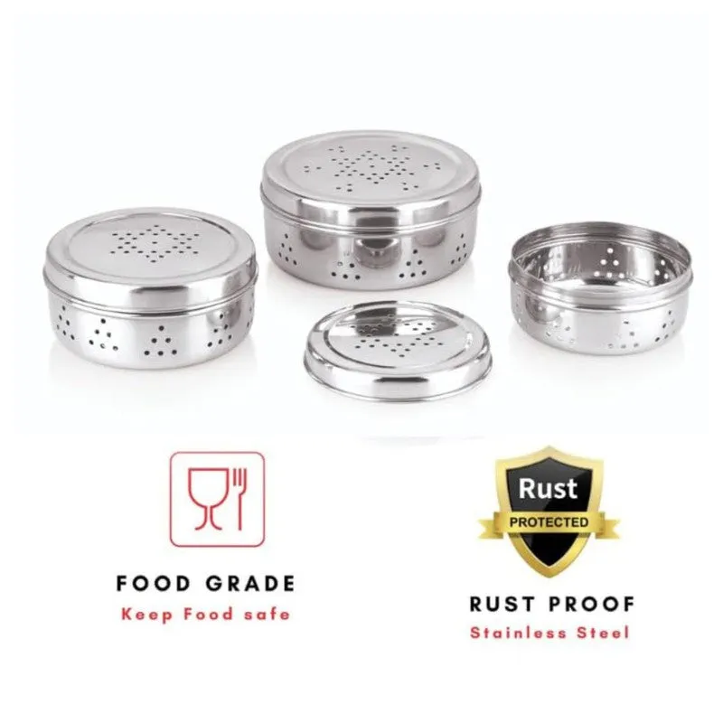 Smart Seal Silver Steel Container(500 mL,400 mL,300 mL) - Set Of Three media 6