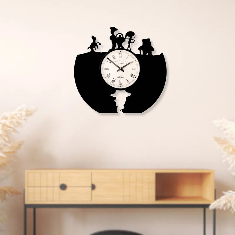 Funquest Steel Analog Wall Clock - Black media 3
