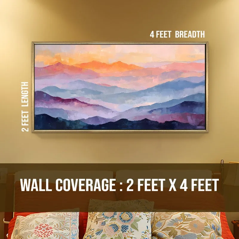 Layered Hills Canvas Wall Painting With Frame media 8
