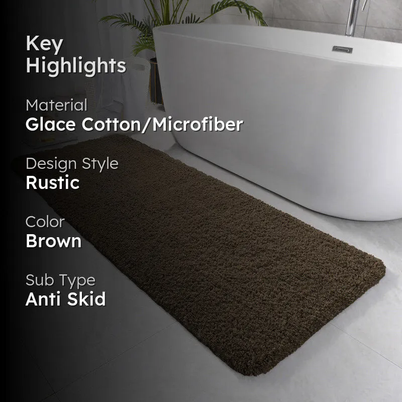 Nuo Luxe Micro Fiber Runner Rug - Chocolate Brown media 2
