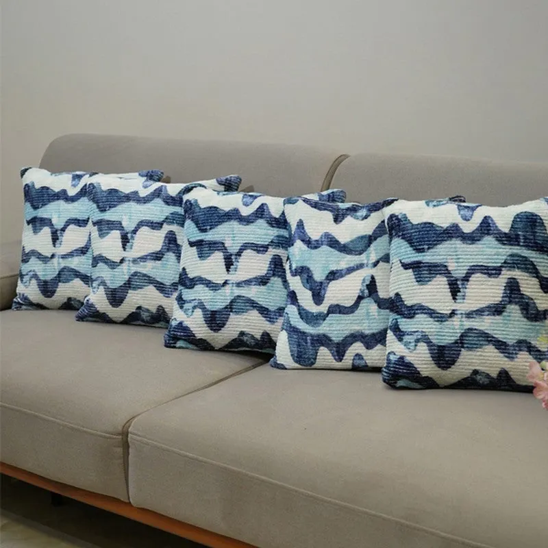 RythmFlow I Cushion Cover (Blue) - Set Of Five media 4