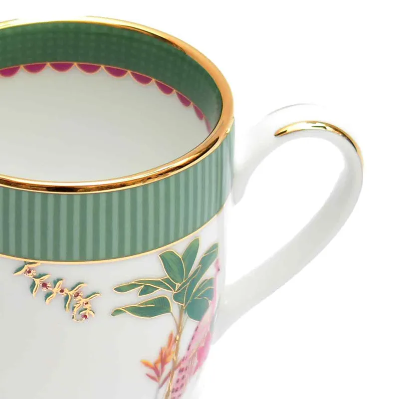 Gilded Mayura Coupe 24k Gold Brushed Porcelain Coffee Mug(280 mL Each) - Set Of Four media 5