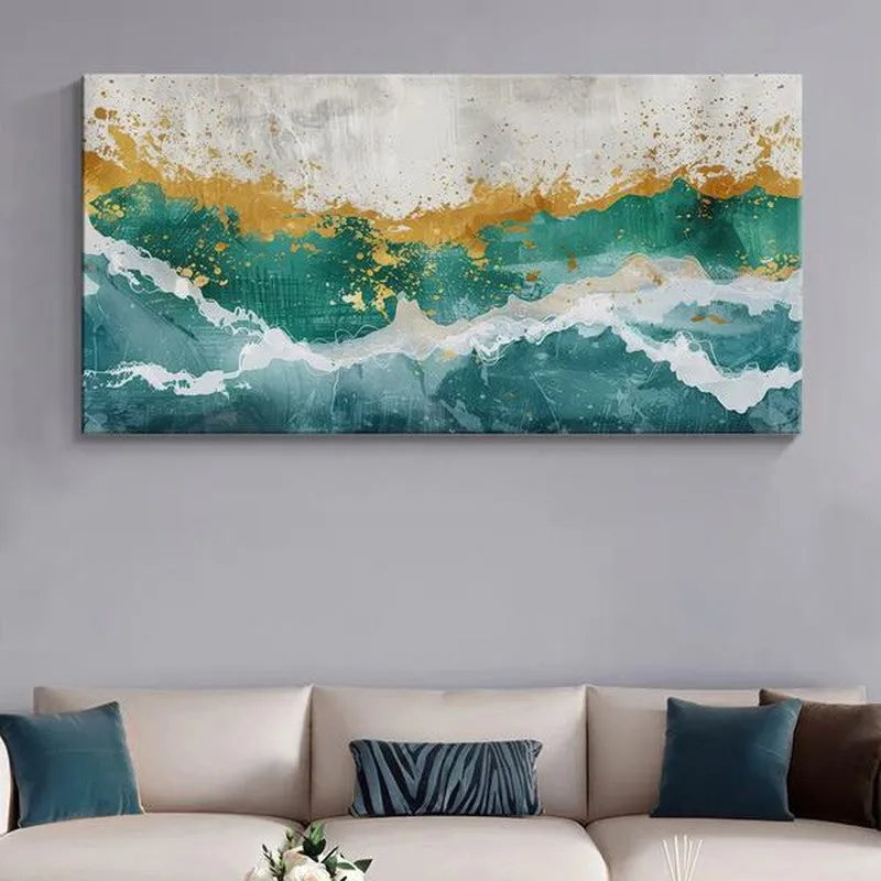 Sea Breeze Emerald Wall Painting media 1