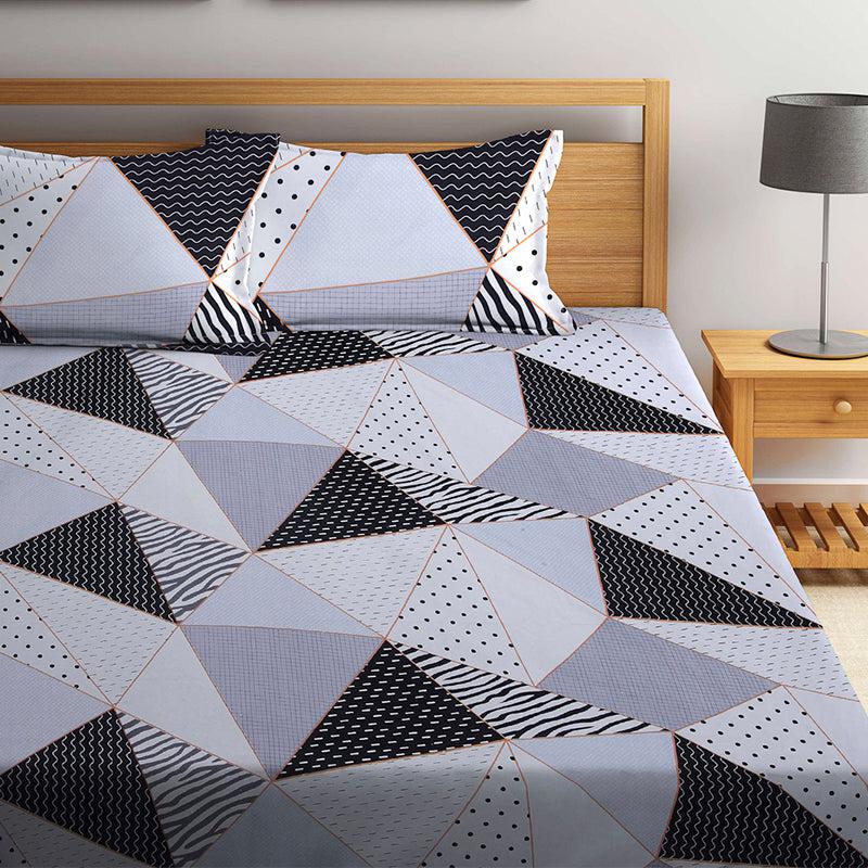 Archie Geometric PolyCotton Bedsheet  - 150 GSM media 3