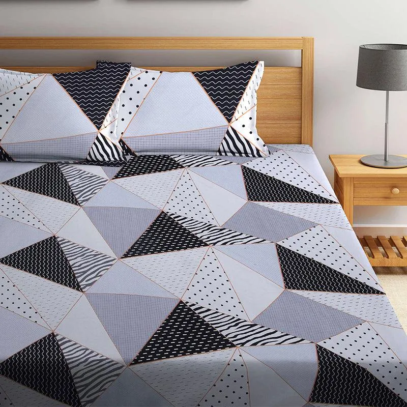 Archie Geometric PolyCotton Bedsheet  - 150 GSM media 3