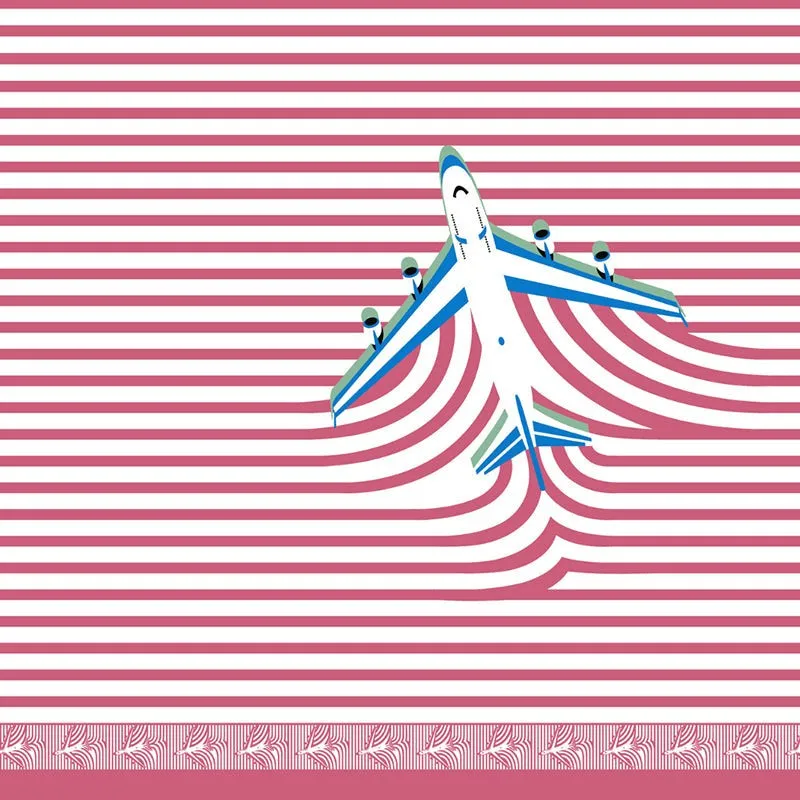 Illusion Stripey Flight Cotton Bedsheet (Pink) - 200 TC media 3