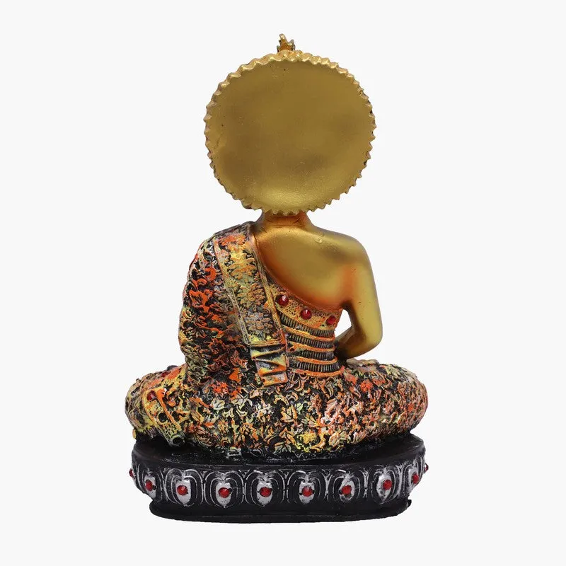 Sovereign Lotus Buddha Polyresin Idol (17 inches) - Gold media 5