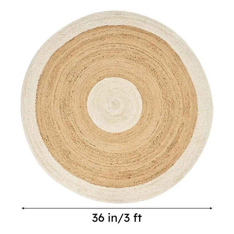 Spiral Craft III Braided Jute Area Rug - White, Beige media 8