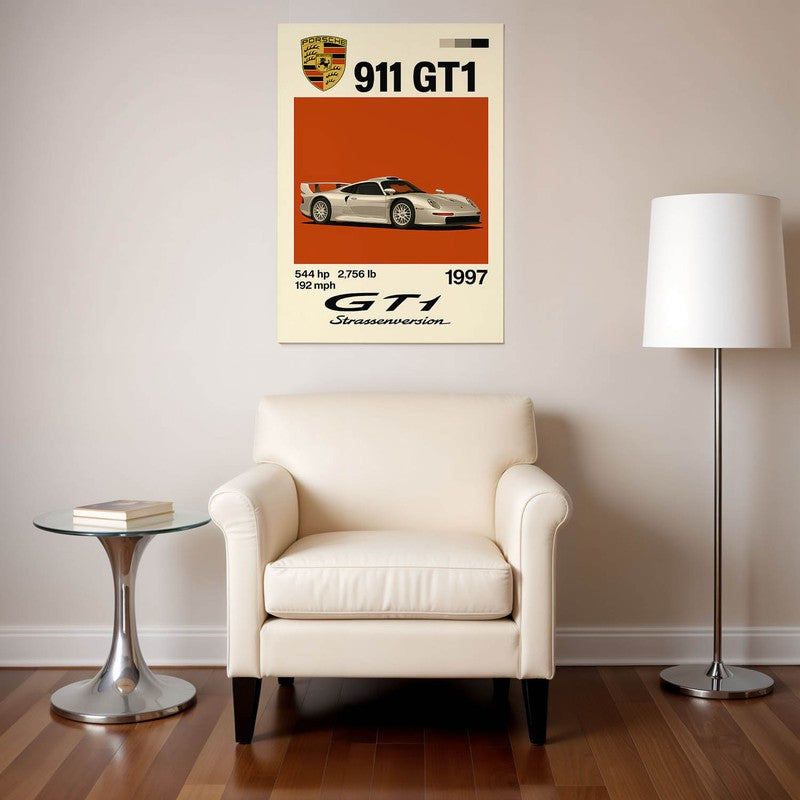 Porsche Powerhouse Wall Poster - Beige