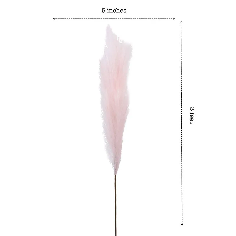 Artificial Realistic Pampas Sticks (Pink) - Set Of Three media 7