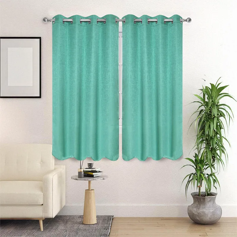 Saral Home Auriel Room Darkening Curtain (Teal) - Set Of Two media 3