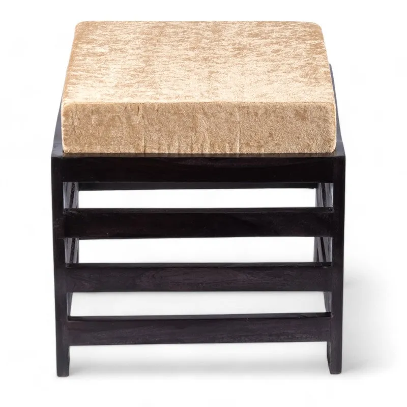 Vavex Sheesham Wooden Bench with Stool (Beige) - Two Piece Set media 4