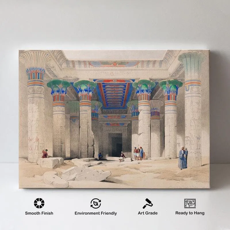 Egyptian Pillars Ancient Canvas Wall Painting - Gallery Wrap media 4