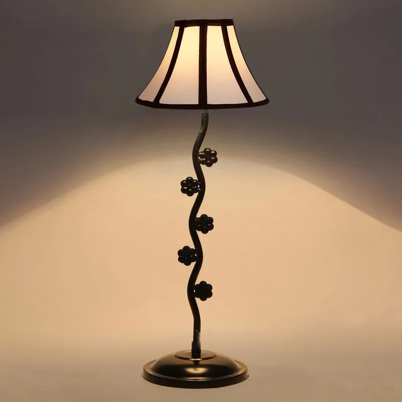Lunarisque Cotton Table Lamp With Iron Base - White media 5