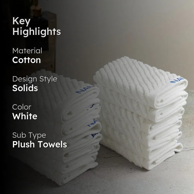 Nautica Riviera Soft Cotton Hand & Face Towel (White) - Set Of Twelve media 2