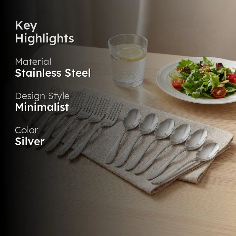 Stainless Steel Cutlery Set - Set of Twelve media 2