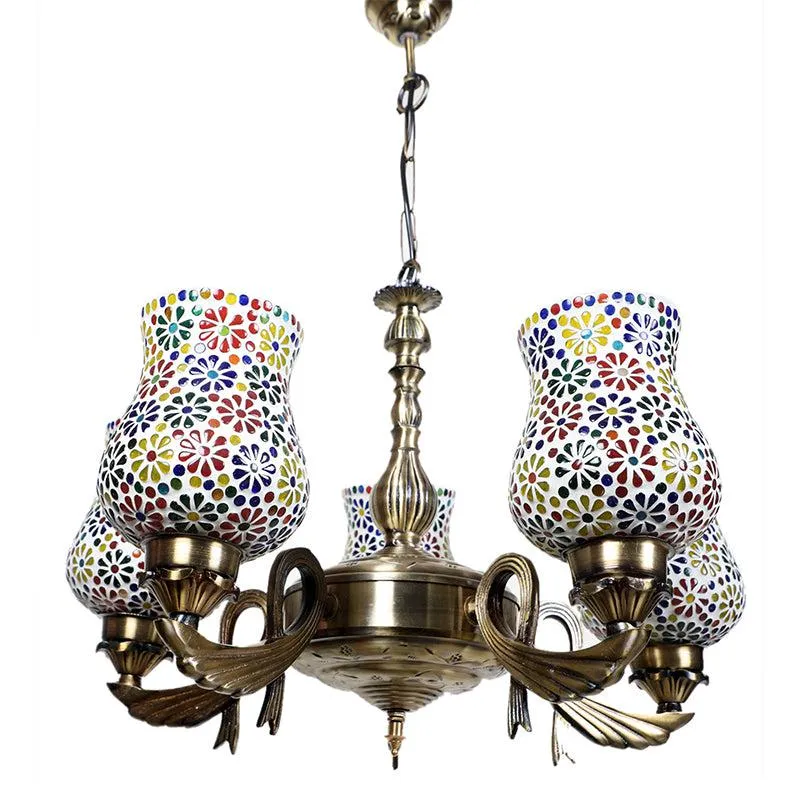 Ervo Vistara Mosaic Golden Antique Ceiling Lamp media 4