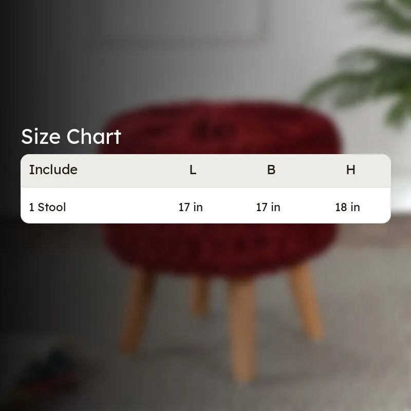 Velora Pleated Velvet Ottoman - Maroon media 8