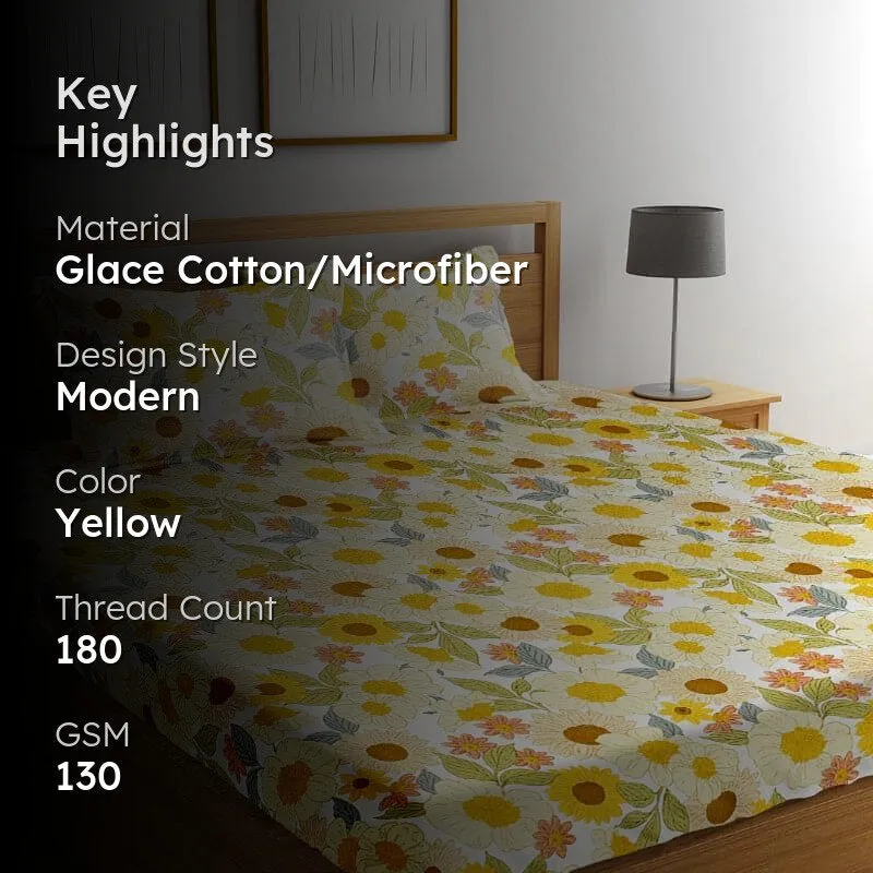 Sunshine Hue Microfiber Bedsheet Old - 130 GSM media 2