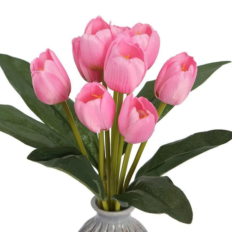 Faux Tulip Floral Bunch (Pink) - Set Of Two media 4