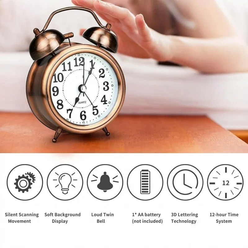 Tick Ease Round Metal Table Clock media 7