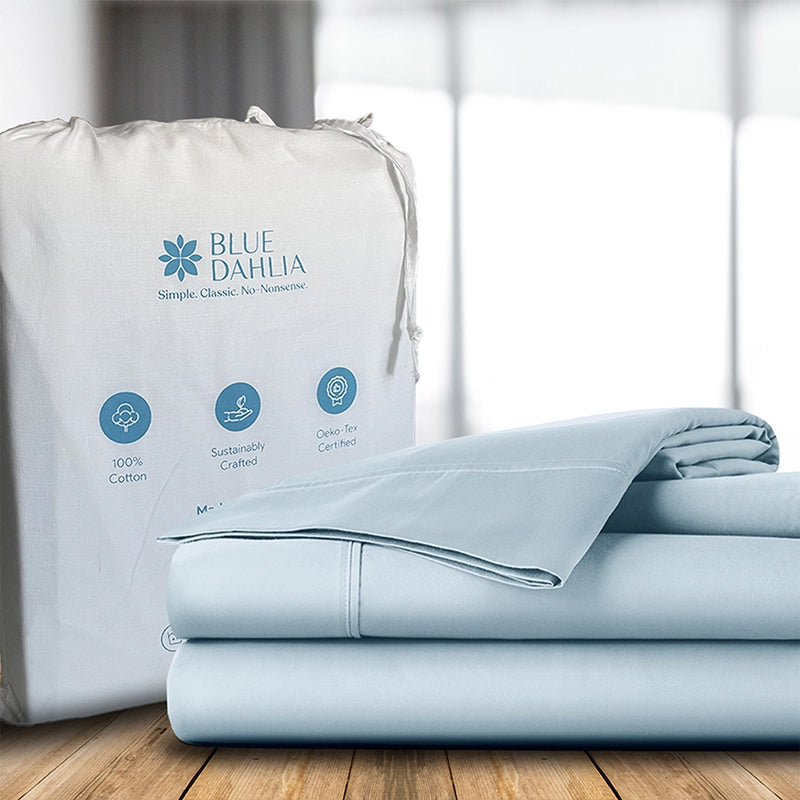 Maison Solid Cotton Pillow Cover (Pale Blue,200TC) - Set Of Two media 9