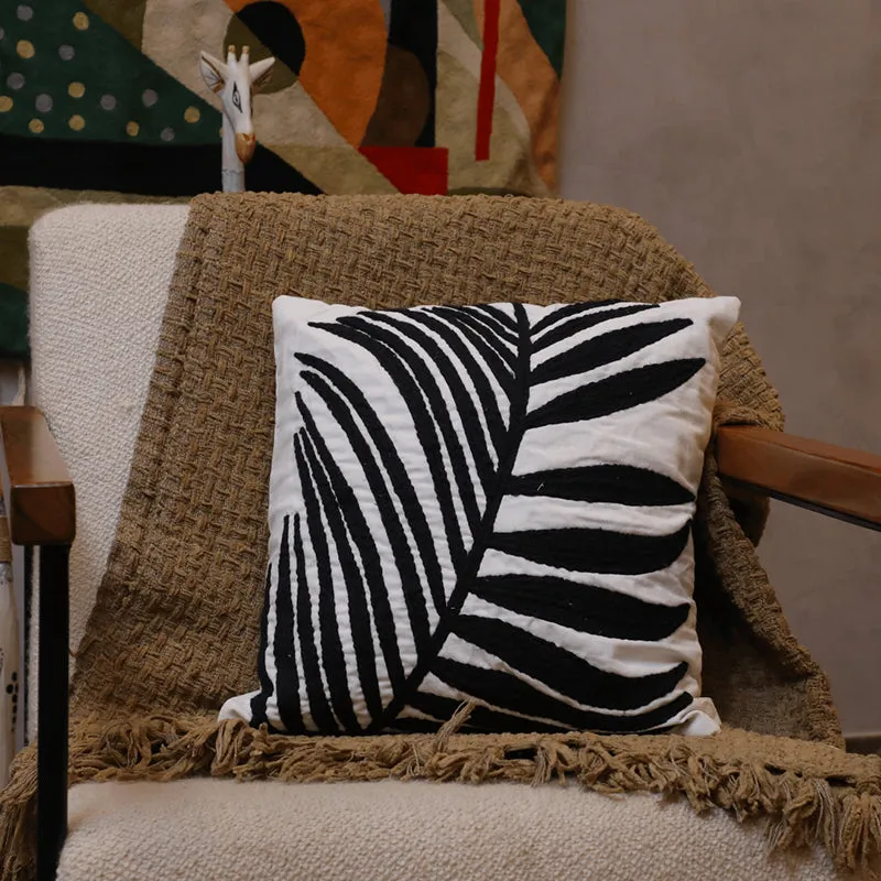 Noir Botanica Tufted Cushion Cover - Black & White media 6