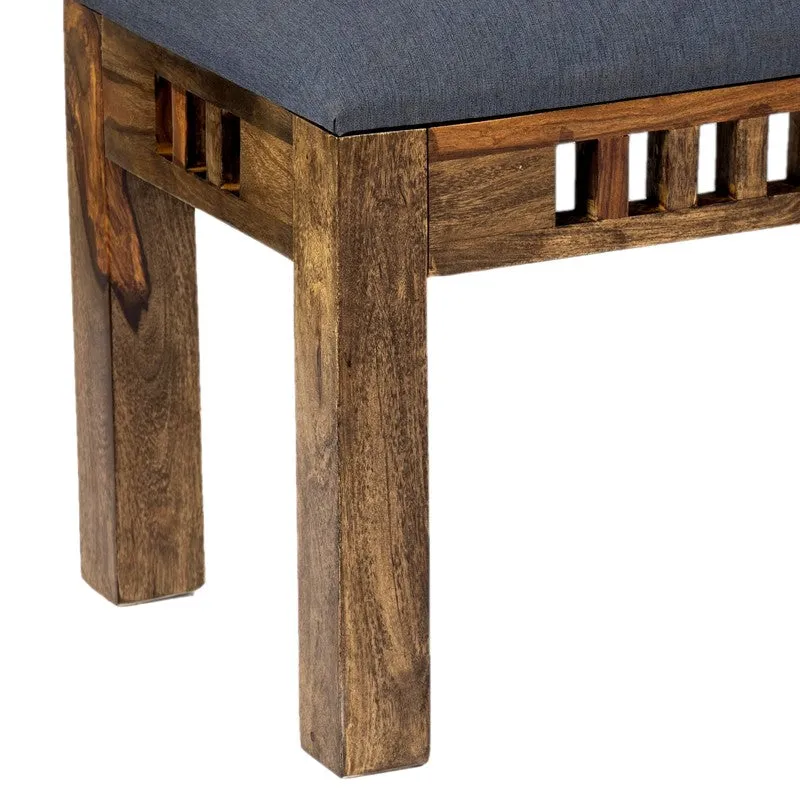 Cervon Sheesham Wooden Bench - Grey media 6