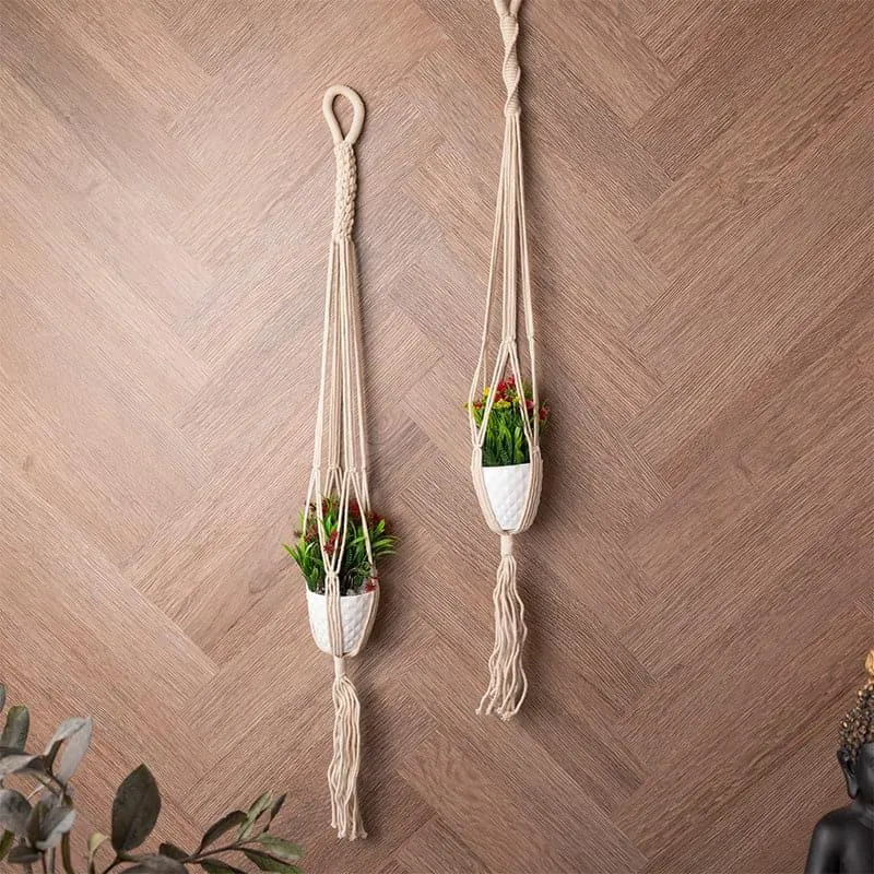 Palla Macrame Planter - Set Of Two media 1