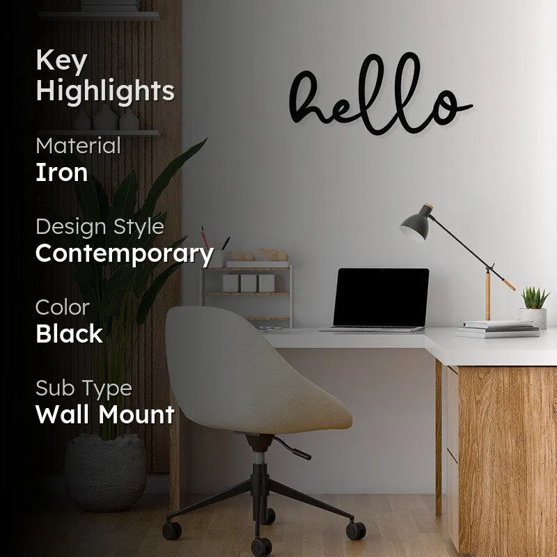 Hello Black Iron Wall Accent media 2