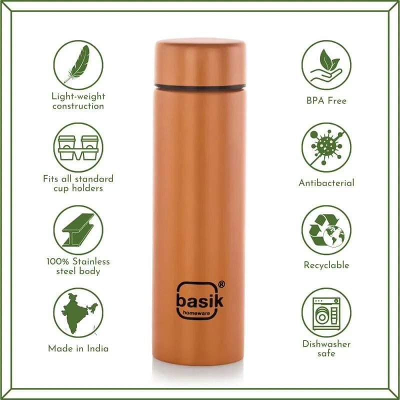 Evara Stainless Steel Bottle (Orange) - 330 mL media 5