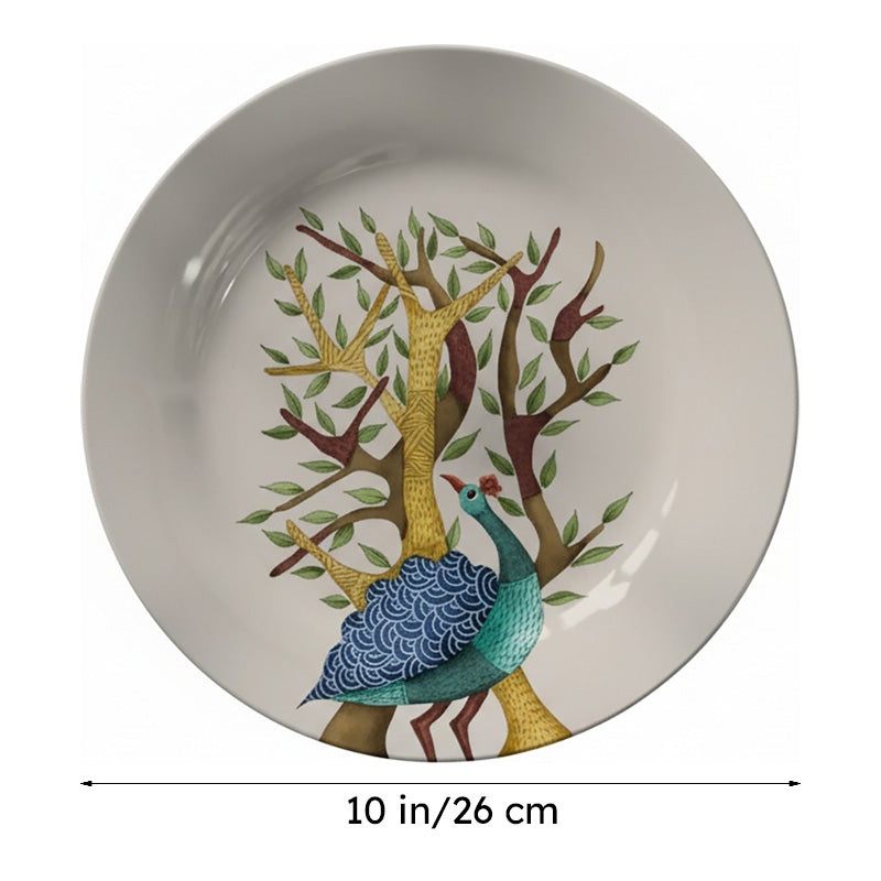 Peacock Gond Art Wall Plate media 7