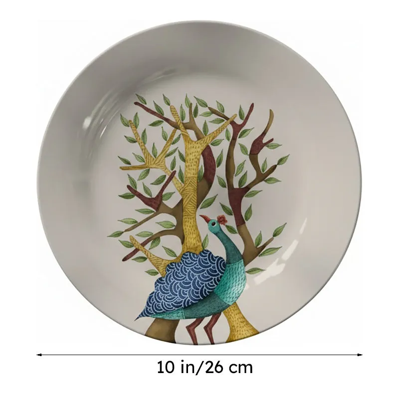 Peacock Gond Art Wall Plate media 7