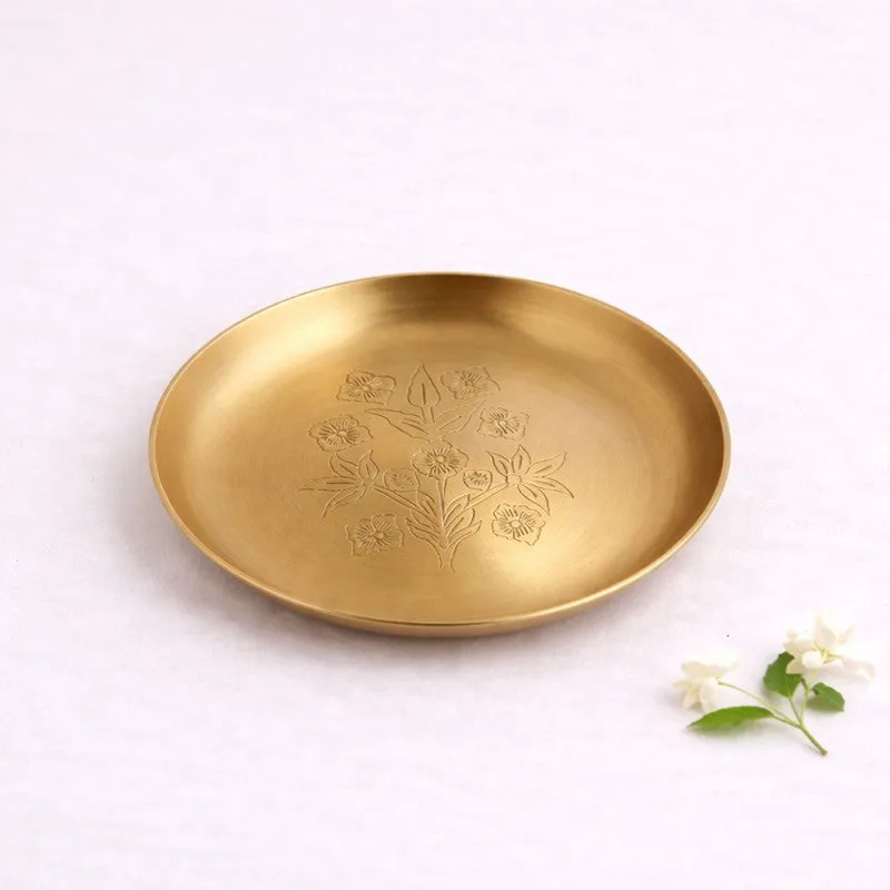 Aurelia Bloom Brass Pooja Thali media 3