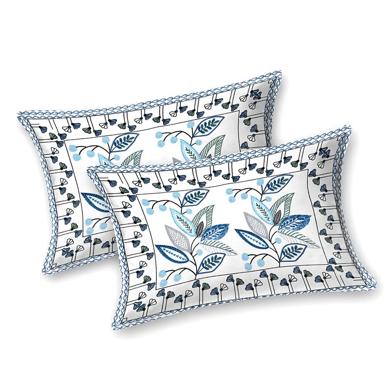 Aniditha Ethnic Cotton Bedsheet (Blue) - 160 TC media 7