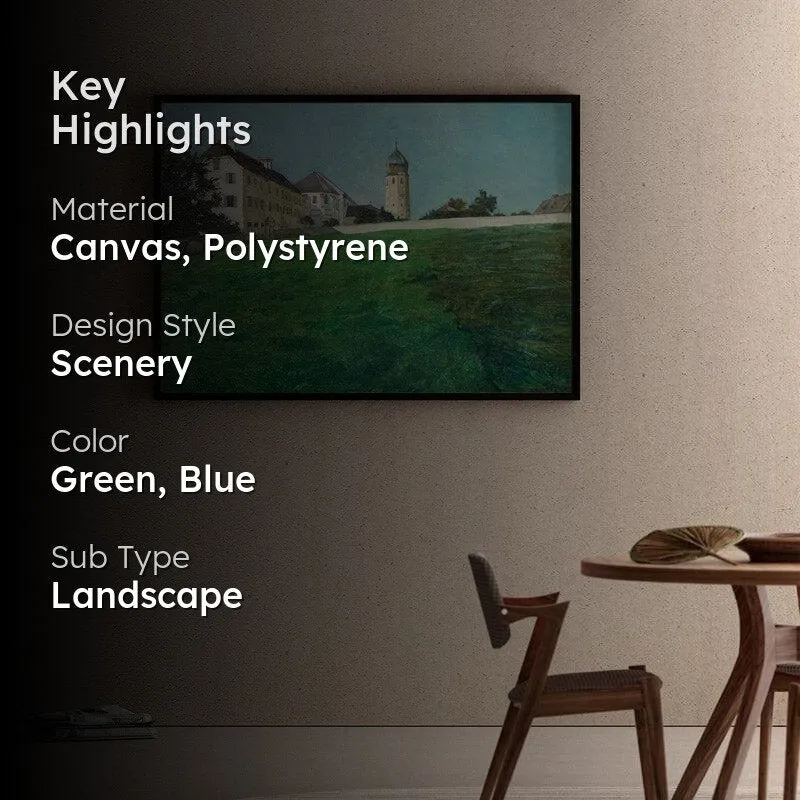 A View of Frauenchiemsee Canvas Wall Painting - Black Frame media 2
