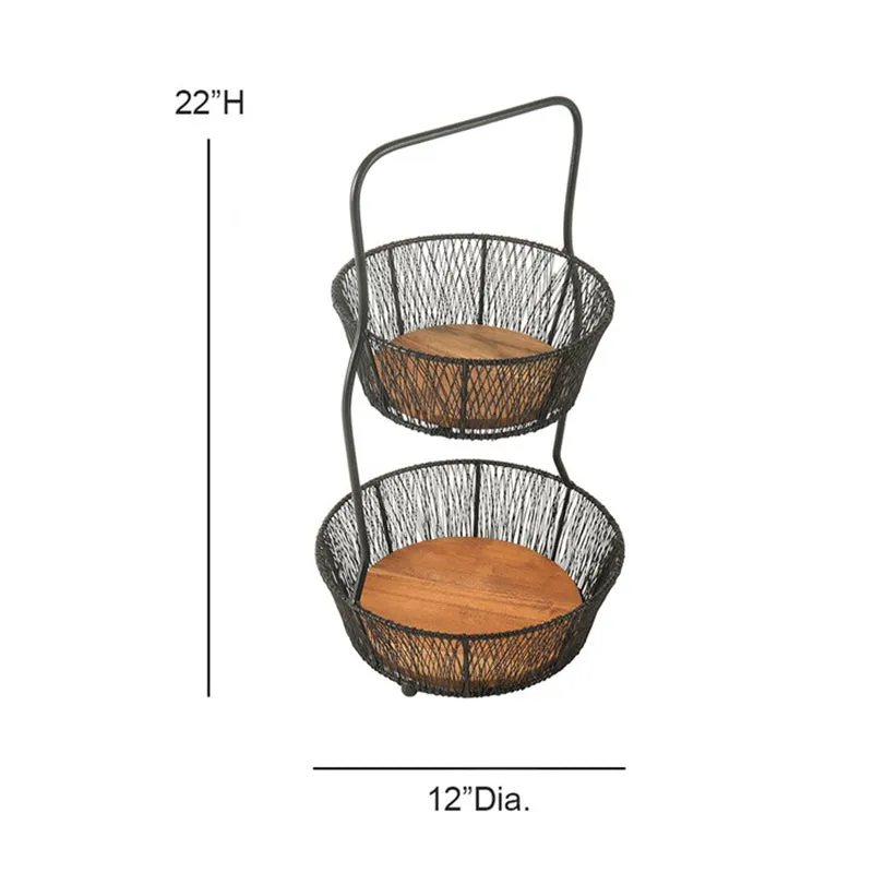 OrchardRise Metal Two-Tier Fruit Basket media 8