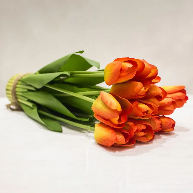 Artificial Tulip Flower Bunch Timeless Charm - Orange media 4