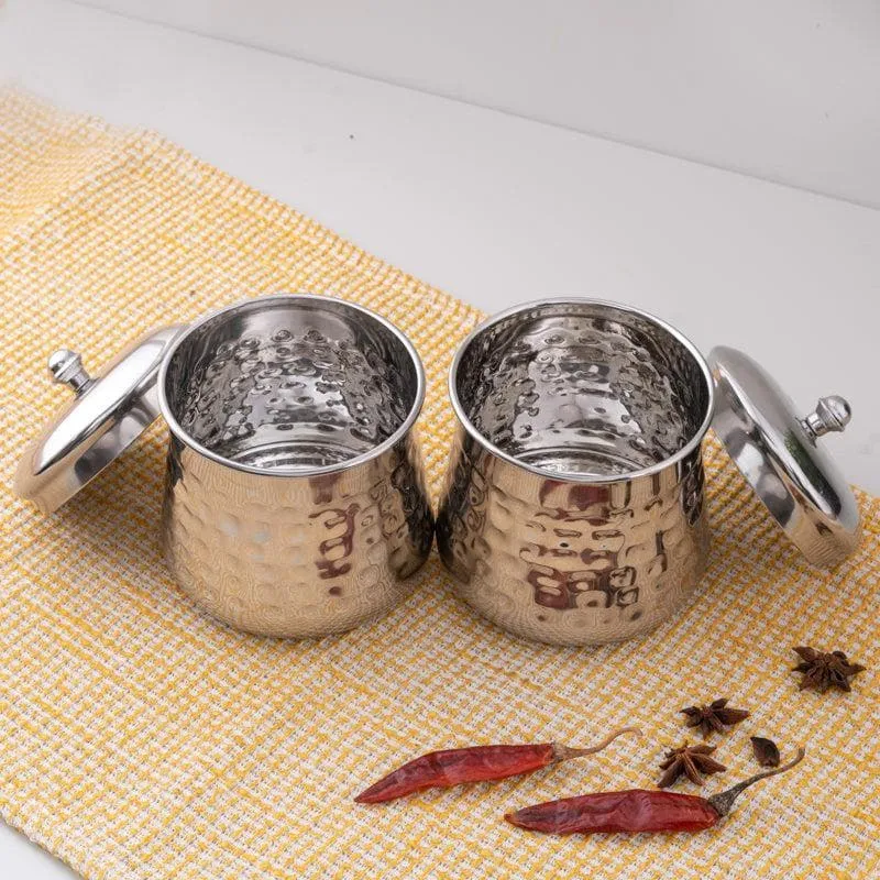 Vintage Charm Hammered Canister (300 mL Each) - Set Of Two media 4