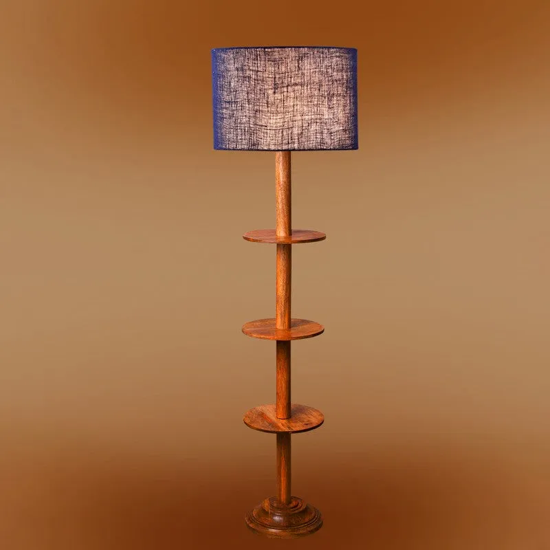 LumiCrate Tower Wooden Floor Lamp - Blue media 7