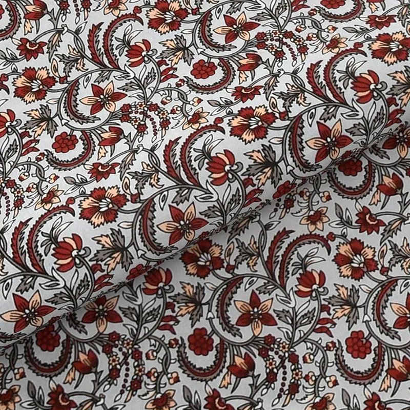 Tridha Printed Cotton Bedsheet (Cream) - 280 TC media 3