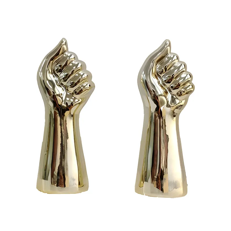 Hand Bouquet Vase (Gold) - Set Of Two media 3