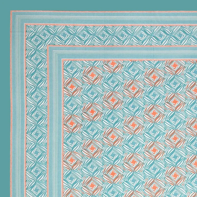 Desert Charm Cotton Bedsheet (Blue,Orange) - 120 TC media 6
