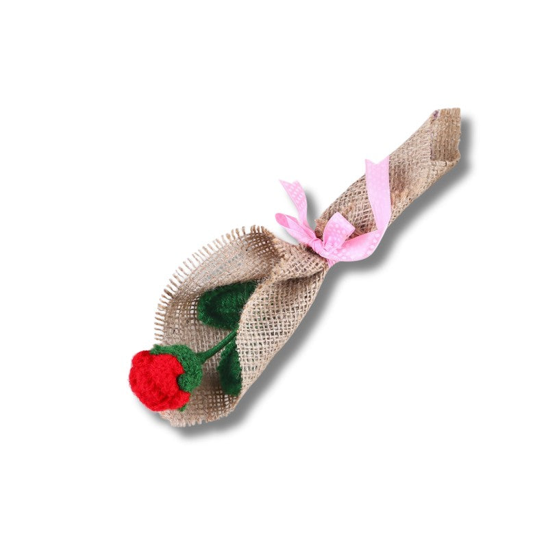 Crochet Handmade Rose Flower Bouquet - Red media 4