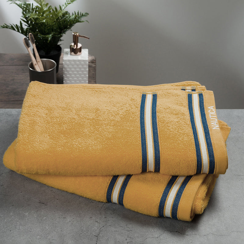 Nautica Dual Down Cotton Bath Towel (Beige) - Set Of Two media 4
