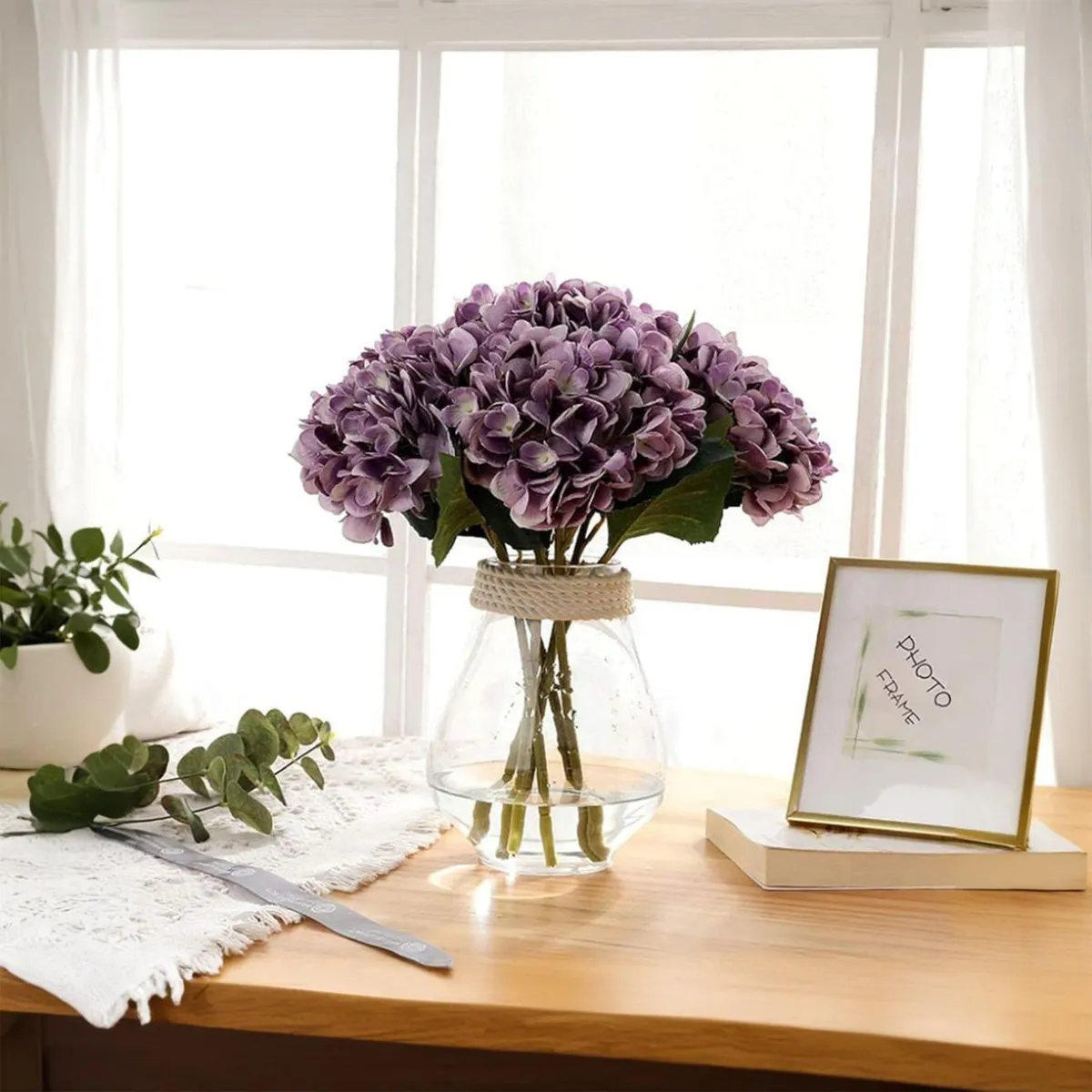 Hydrangea Artificial Flower - Set Of Two media 7
