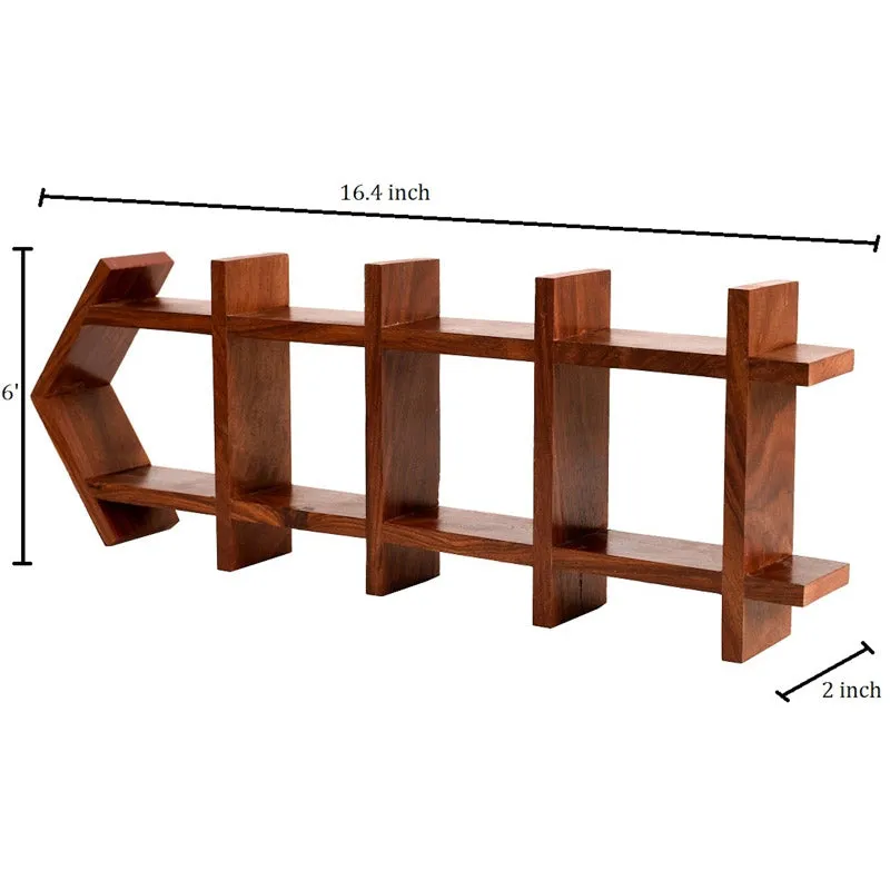 Binita Terracotta & Wood Wall Shelve With Pot - Five Piece Set media 7