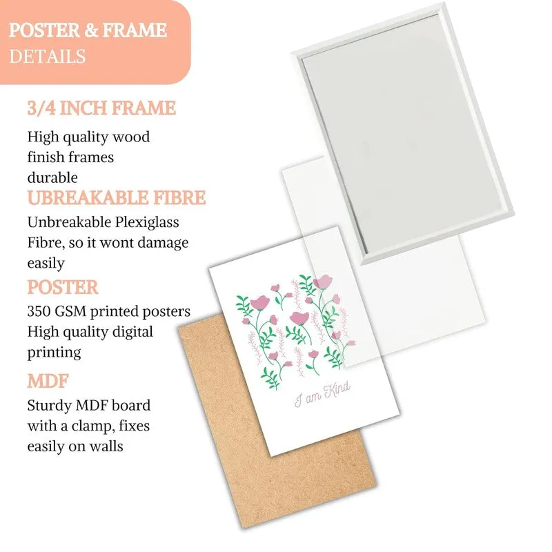 Petal Promises Paper Wall Painting With Frame - White media 4