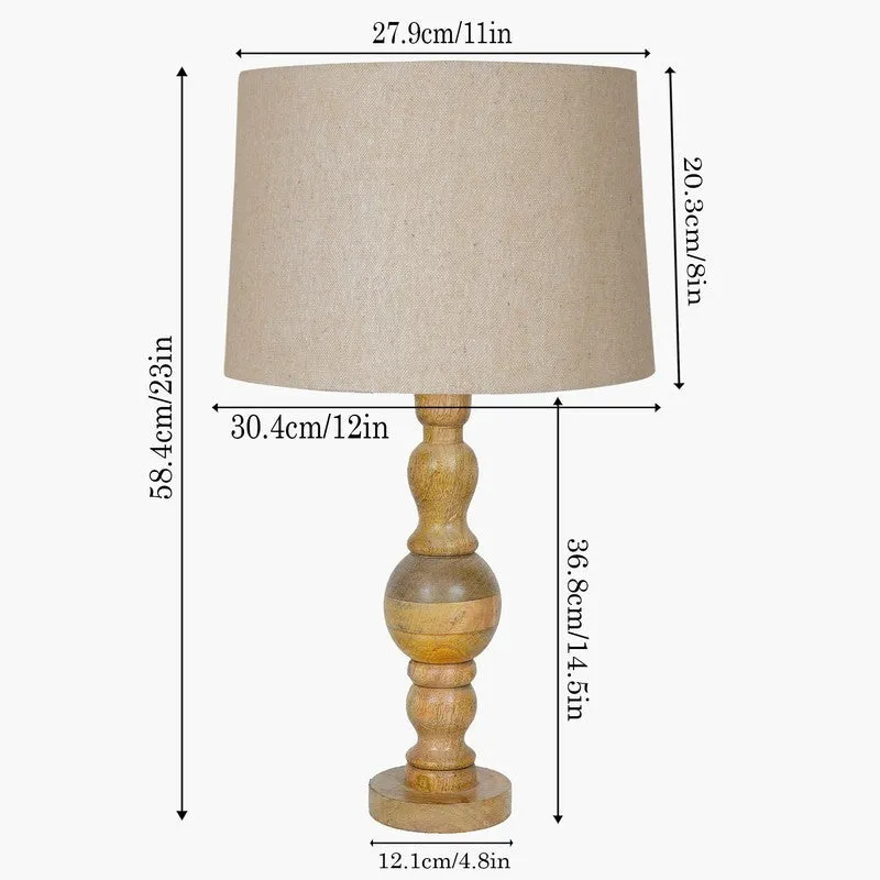 FlexiGlow Adaptive Wooden Table Lamp - Beige media 7