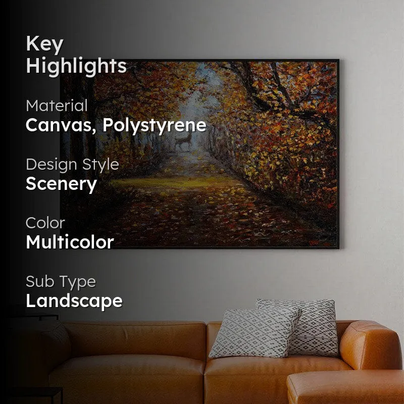 Deer In The Park Canvas Wall Painting - Black Frame media 2
